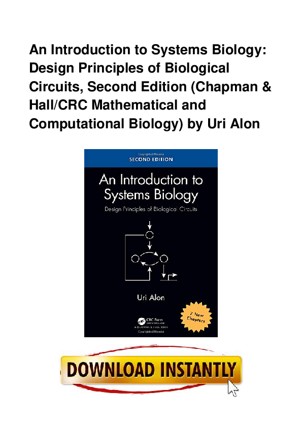 an introduction to systems biology pdf uri alon weizmann